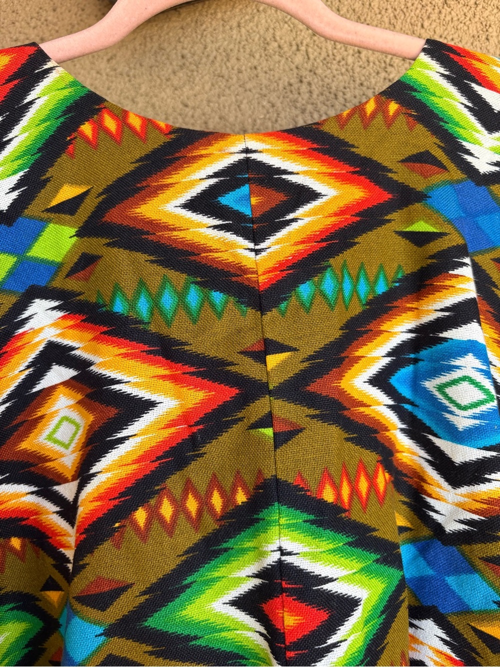 American Vintage Handmade Boho Western Aztec-Style Fringe Cape | Statement XS-XL